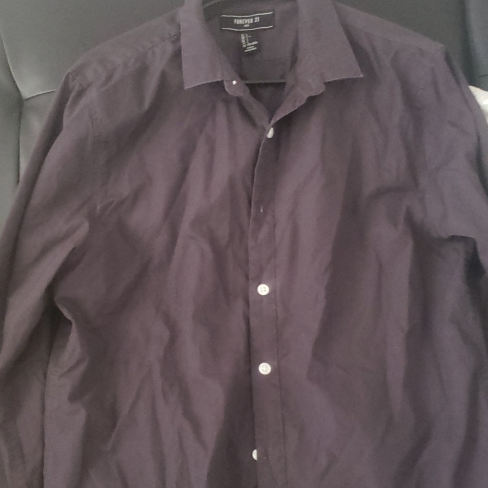Mens heather gray button T-shirt